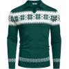 imageCOOFANDY Long Sleeve Polo Shirts for Men Knit Polo Sweater Lightweight Ribbed Pullover SweaterChristmas Green  White