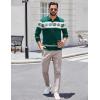 imageCOOFANDY Long Sleeve Polo Shirts for Men Knit Polo Sweater Lightweight Ribbed Pullover SweaterChristmas Green  White