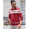 imageCOOFANDY Long Sleeve Polo Shirts for Men Knit Polo Sweater Lightweight Ribbed Pullover SweaterChristmas Red  White