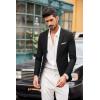 imageCOOFANDY Mens Blazer Casual Sport Coats Slim Fit One Button Suit Jacket Lightweight Sports JacketSoft Dark Black