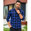 imageCOOFANDY Mens Flannel Plaid Shirts Long Sleeve Button Down Shirts Casual Fall Shirt JacketBlue