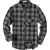 imageCOOFANDY Mens Flannel Plaid Shirts Long Sleeve Button Down Shirts Casual Fall Shirt JacketDark Grey