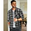 imageCOOFANDY Mens Flannel Plaid Shirts Long Sleeve Button Down Shirts Casual Fall Shirt JacketDark Grey