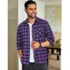imageCOOFANDY Mens Flannel Plaid Shirts Long Sleeve Button Down Shirts Casual Fall Shirt JacketPurple