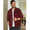imageCOOFANDY Mens Flannel Plaid Shirts Long Sleeve Button Down Shirts Casual Fall Shirt JacketRed Black