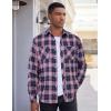 imageCOOFANDY Mens Flannel Plaid Shirts Long Sleeve Casual Button Down Shirt with PocketsBlack Pink Plaid