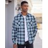 imageCOOFANDY Mens Flannel Plaid Shirts Long Sleeve Casual Button Down Shirt with PocketsBlue Black Plaid