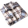 imageCOOFANDY Mens Flannel Shirts Casual Button Down Plaid Shirt Jacket Long Sleeve Fleece Shacket with PocketsLight Blue