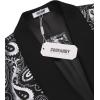imageCOOFANDY Mens Floral Tuxedo Jacket Paisley Shawl Lapel Suit Blazer Jacket for DinnerPromWeddingBlacksilver