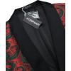imageCOOFANDY Mens Floral Tuxedo Jacket Paisley Shawl Lapel Suit Blazer Jacket for DinnerPromWeddingChristmas Red Green