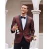 imageCOOFANDY Mens Floral Tuxedo Jacket Paisley Shawl Lapel Suit Blazer Jacket for DinnerPromWeddingChristmas Red Green