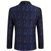 imageCOOFANDY Mens Floral Tuxedo Suit Jacket Slim Fit Dinner Jacket Party Prom Wedding Blazer JacketsBlue Paisley