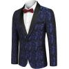 imageCOOFANDY Mens Floral Tuxedo Suit Jacket Slim Fit Dinner Jacket Party Prom Wedding Blazer JacketsBlue Paisley
