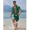 imageCOOFANDY Mens Hawaiian Shirt and Shorts Set 2 Piece Vacation Outfits Floral Button Down ShirtMulticolorgreen