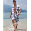 imageCOOFANDY Mens Hawaiian Shirt and Shorts Set 2 Piece Vacation Outfits Floral Button Down ShirtPalm Tree