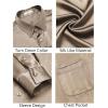 imageCOOFANDY Mens Luxury Satin Dress Shirt Shiny Silk Long Sleeve Button Up Shirts Wedding Shirt Party PromChampagne