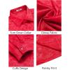 imageCOOFANDY Mens Luxury Satin Dress Shirt Shiny Silk Long Sleeve Button Up Shirts Wedding Shirt Party PromForal  Red
