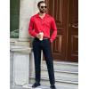 imageCOOFANDY Mens Luxury Satin Dress Shirt Shiny Silk Long Sleeve Button Up Shirts Wedding Shirt Party PromForal  Red