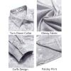 imageCOOFANDY Mens Luxury Satin Dress Shirt Shiny Silk Long Sleeve Button Up Shirts Wedding Shirt Party PromForal  Silver