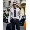 imageCOOFANDY Mens Luxury Satin Dress Shirt Shiny Silk Long Sleeve Button Up Shirts Wedding Shirt Party PromForal  Silver