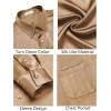 imageCOOFANDY Mens Luxury Satin Dress Shirt Shiny Silk Long Sleeve Button Up Shirts Wedding Shirt Party PromGold