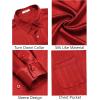 imageCOOFANDY Mens Luxury Satin Dress Shirt Shiny Silk Long Sleeve Button Up Shirts Wedding Shirt Party PromRed