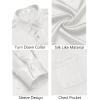 imageCOOFANDY Mens Luxury Satin Dress Shirt Shiny Silk Long Sleeve Button Up Shirts Wedding Shirt Party PromWhite