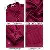 imageCOOFANDY Mens Luxury Satin Dress Shirt Shiny Silk Long Sleeve Button Up Shirts Wedding Shirt Party PromWine Red