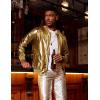 imageCOOFANDY Mens Metallic Jacket 70s Disco Dance Party Costume Shiny Varsity Zipper Baseball Bomber Jacket01gold