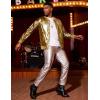 imageCOOFANDY Mens Metallic Jacket 70s Disco Dance Party Costume Shiny Varsity Zipper Baseball Bomber Jacket01gold