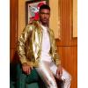 imageCOOFANDY Mens Metallic Jacket 70s Disco Dance Party Costume Shiny Varsity Zipper Baseball Bomber Jacket01gold