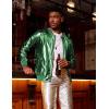 imageCOOFANDY Mens Metallic Jacket 70s Disco Dance Party Costume Shiny Varsity Zipper Baseball Bomber JacketGreen