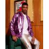 imageCOOFANDY Mens Metallic Jacket 70s Disco Dance Party Costume Shiny Varsity Zipper Baseball Bomber JacketLuxurious Purple