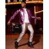 imageCOOFANDY Mens Metallic Jacket 70s Disco Dance Party Costume Shiny Varsity Zipper Baseball Bomber JacketLuxurious Purple