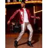 imageCOOFANDY Mens Metallic Jacket 70s Disco Dance Party Costume Shiny Varsity Zipper Baseball Bomber JacketRed
