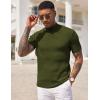 imageCOOFANDY Mens Mock Turtleneck Sweater Short Sleeve Casual Basic Tops Ribbed Knit Pullover Solid TeeArmy Green