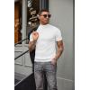 imageCOOFANDY Mens Mock Turtleneck Sweater Short Sleeve Casual Basic Tops Ribbed Knit Pullover Solid TeePat2 Striped White