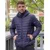 imageCOOFANDY Mens Packable Puffer Jacket Lightweight Hooded Insulated Winter Coat Windproof Zipper Down JacketNavy Blue