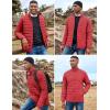 imageCOOFANDY Mens Puffer Jacket Packable Lightweight Jackets Winter Coat Windproof Zipper Down JacketDark Red