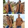 imageCOOFANDY Mens Puffer Jacket Packable Lightweight Jackets Winter Coat Windproof Zipper Down JacketLight Brown
