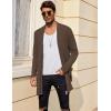 imageCOOFANDY Mens Ruffle Shawl Collar Cardigan Open Front Lightweight Long Length Drape Cape Overcoat with PocketsCoffe