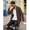 imageCOOFANDY Mens Ruffle Shawl Collar Cardigan Open Front Lightweight Long Length Drape Cape Overcoat with PocketsCoffe