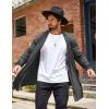 imageCOOFANDY Mens Ruffle Shawl Collar Cardigan Open Front Lightweight Long Length Drape Cape Overcoat with PocketsDeep Gray