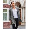 imageCOOFANDY Mens Ruffle Shawl Collar Cardigan Open Front Lightweight Long Length Drape Cape Overcoat with PocketsGray