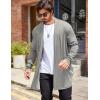 imageCOOFANDY Mens Ruffle Shawl Collar Cardigan Open Front Lightweight Long Length Drape Cape Overcoat with PocketsGray