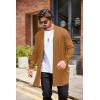 imageCOOFANDY Mens Ruffle Shawl Collar Cardigan Open Front Lightweight Long Length Drape Cape Overcoat with PocketsLight Brown