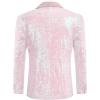 imageCOOFANDY Mens Sequin Blazer Sparkly Glitter Jacket Shiny Floral Suit Jacket Stylish Party Wedding Banquet Prom TuxedoPink