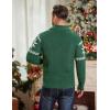 imageCOOFANDY Mens Shawl Collar Cardigan Sweater Slim Fit Cable Knit Button up Sweater with PocketsChristmas GreenWhite