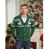 imageCOOFANDY Mens Shawl Collar Cardigan Sweater Slim Fit Cable Knit Button up Sweater with PocketsChristmas GreenWhite