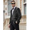 imageCOOFANDY Mens Velvet Blazer Notched Lapel Velour Suit Jacket One Button Tuxedo Jackets for Wedding Prom Party DinnerBlack Paisley